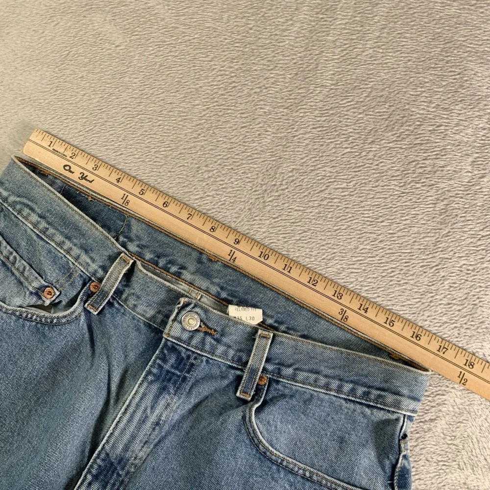 Vintage Levis 550 Jeans Mens 35x30 Blue‎ Light Wash Relaxed Fit Tapered Red Tab
